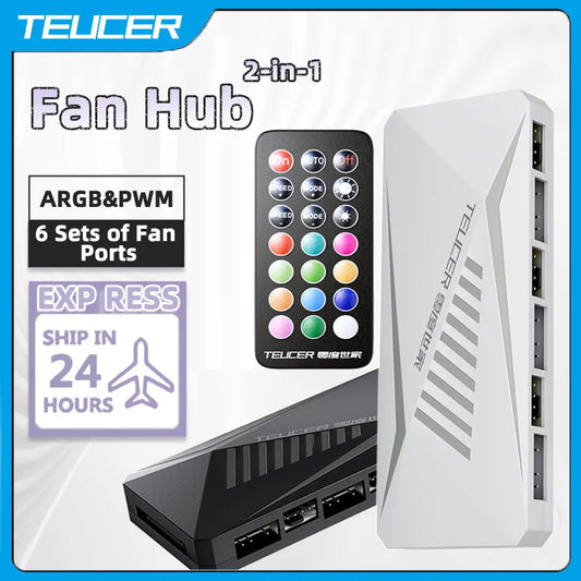 TEUCER 3 in 1 Fan Hub 4Pin PWM