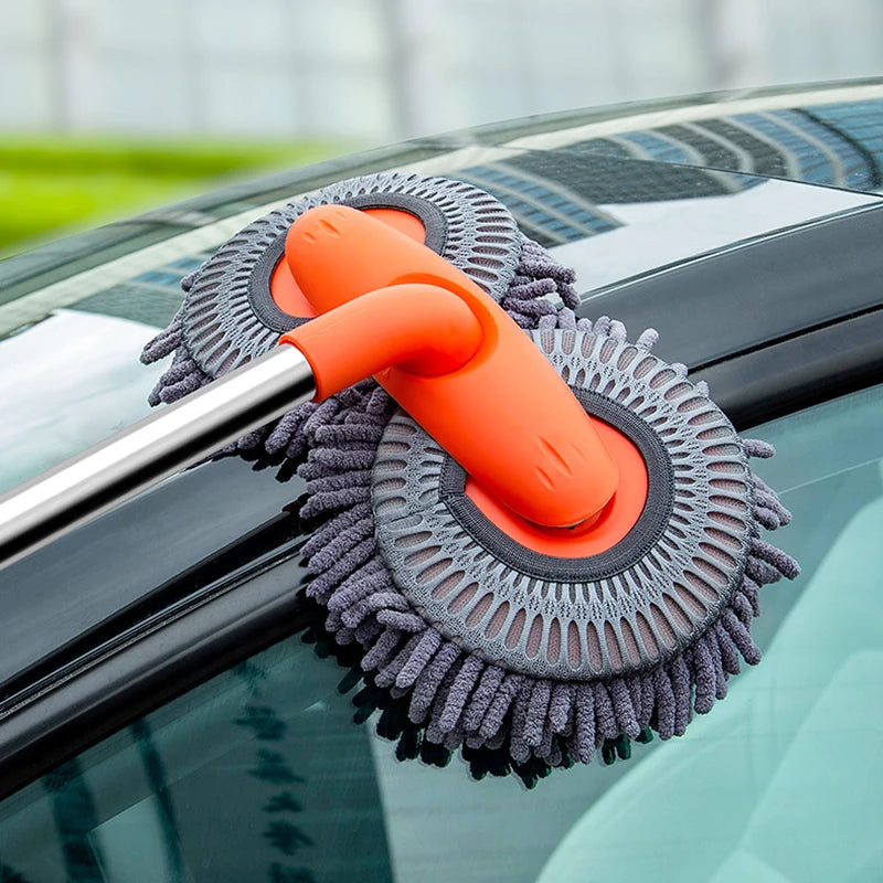 Rotating Three-Section Telescopic Car Wash Mop.Double Head Mop