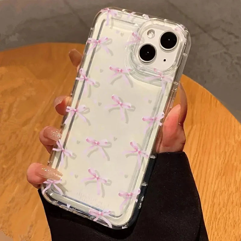 Cute Pink Heart Bow Case for IPhone 16