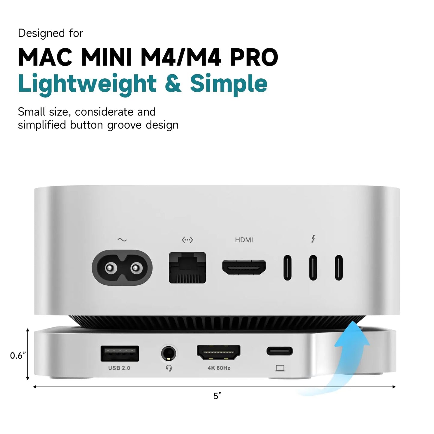 Minisopuru Mac Mini M4 Dock Stand with M.2