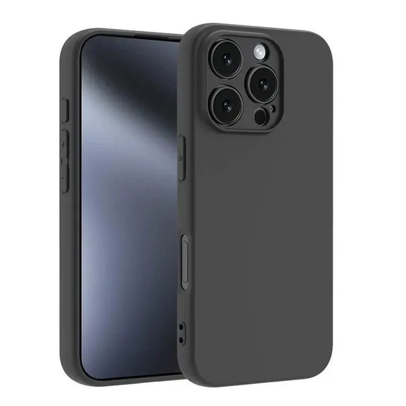 Luxury Black Silicone Matte Phone Case For iPhone