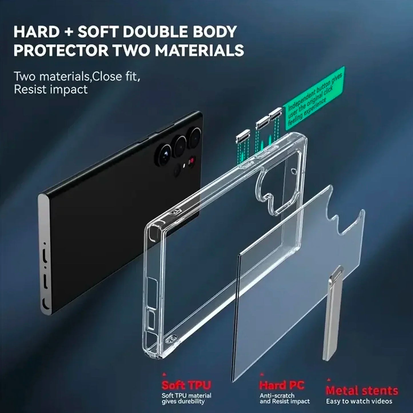 UYUXIO Kickstand Clear Mobile Phone Case for Samsung