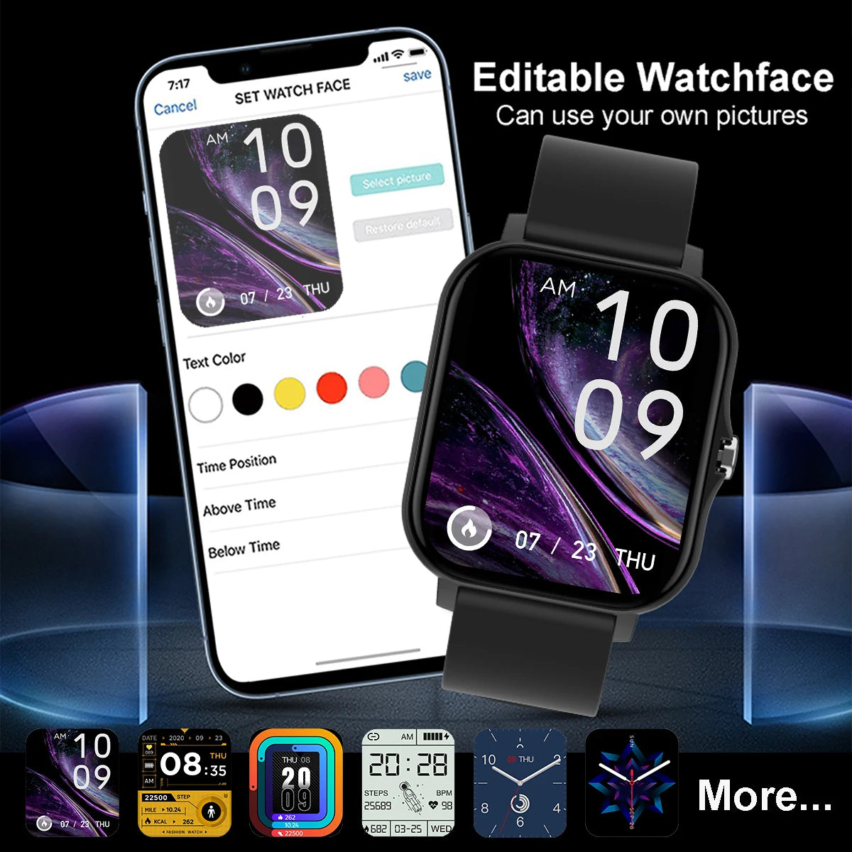 1.83'' Waterproof Smart Watch with Message Answer Call