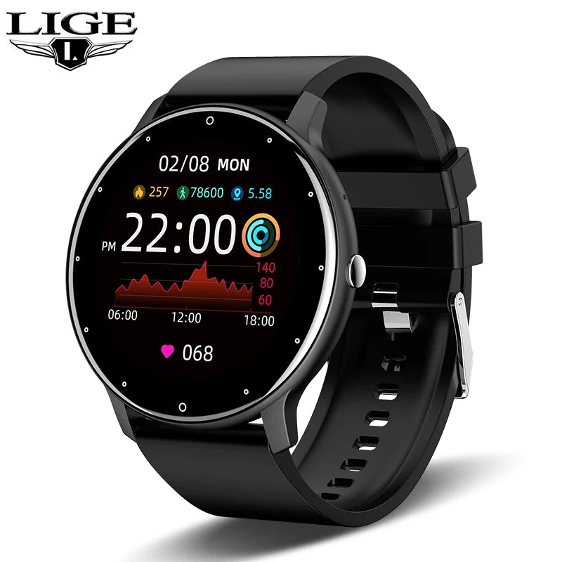 LIGE Smart Watch Women Men Full Touch Screen Bluetooth