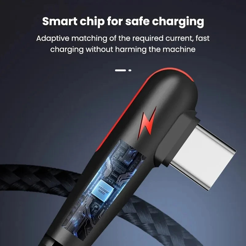 90 Degree Elbow Type C USB Fast Charging
