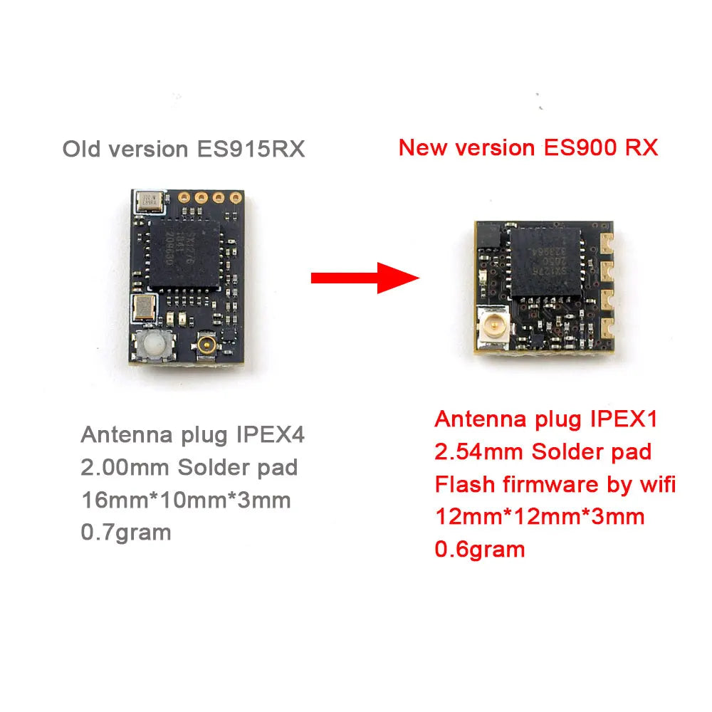 Happymodel ELRS Micro ES900RX（Receiver）ES900TX（Module）Combo Kit 915MHz ExpressLRS Firmware