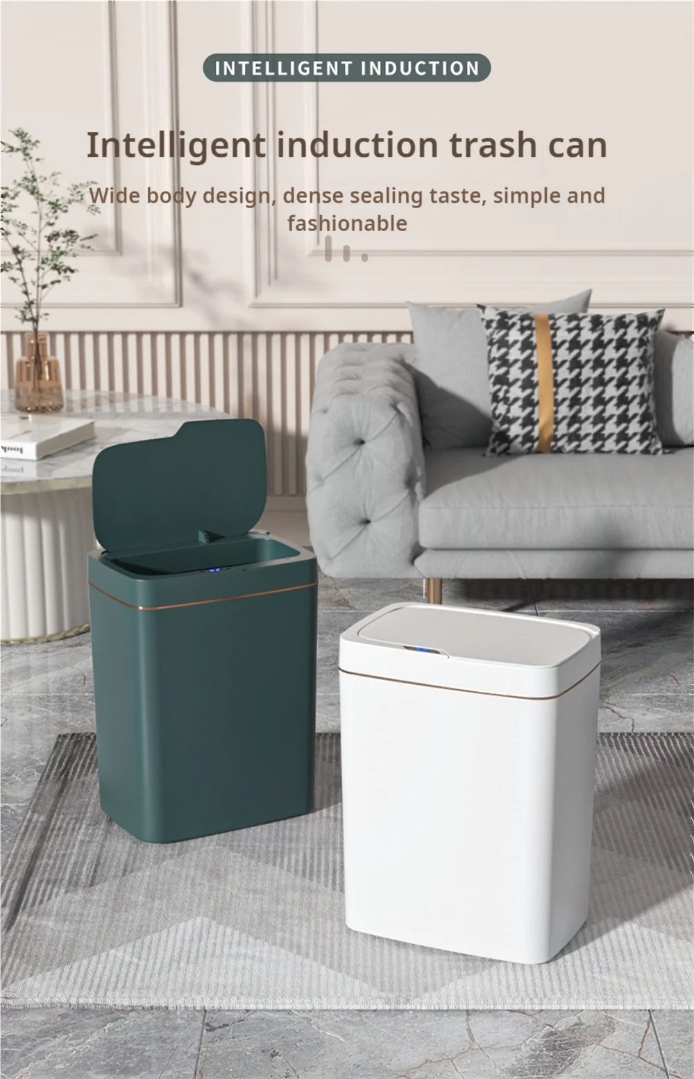 Smart Bathroom Trash Can Automatic Bagging Electronic Trash