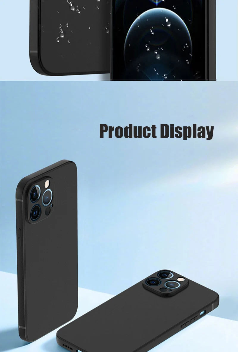 Luxury Black Silicone Matte Phone Case For iPhone