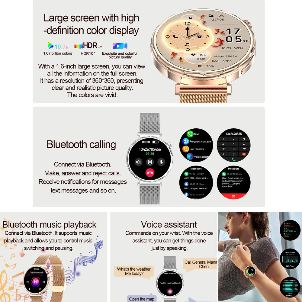 2025 New GPS Tracking Smartwatch Women AMOLED HD