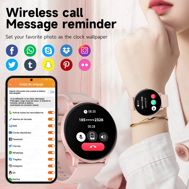 2025 New Smart Watch Women Men Bluetooth Call
