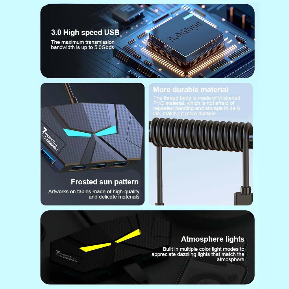 7 Ports USB 3.0 HUB Type C Docking