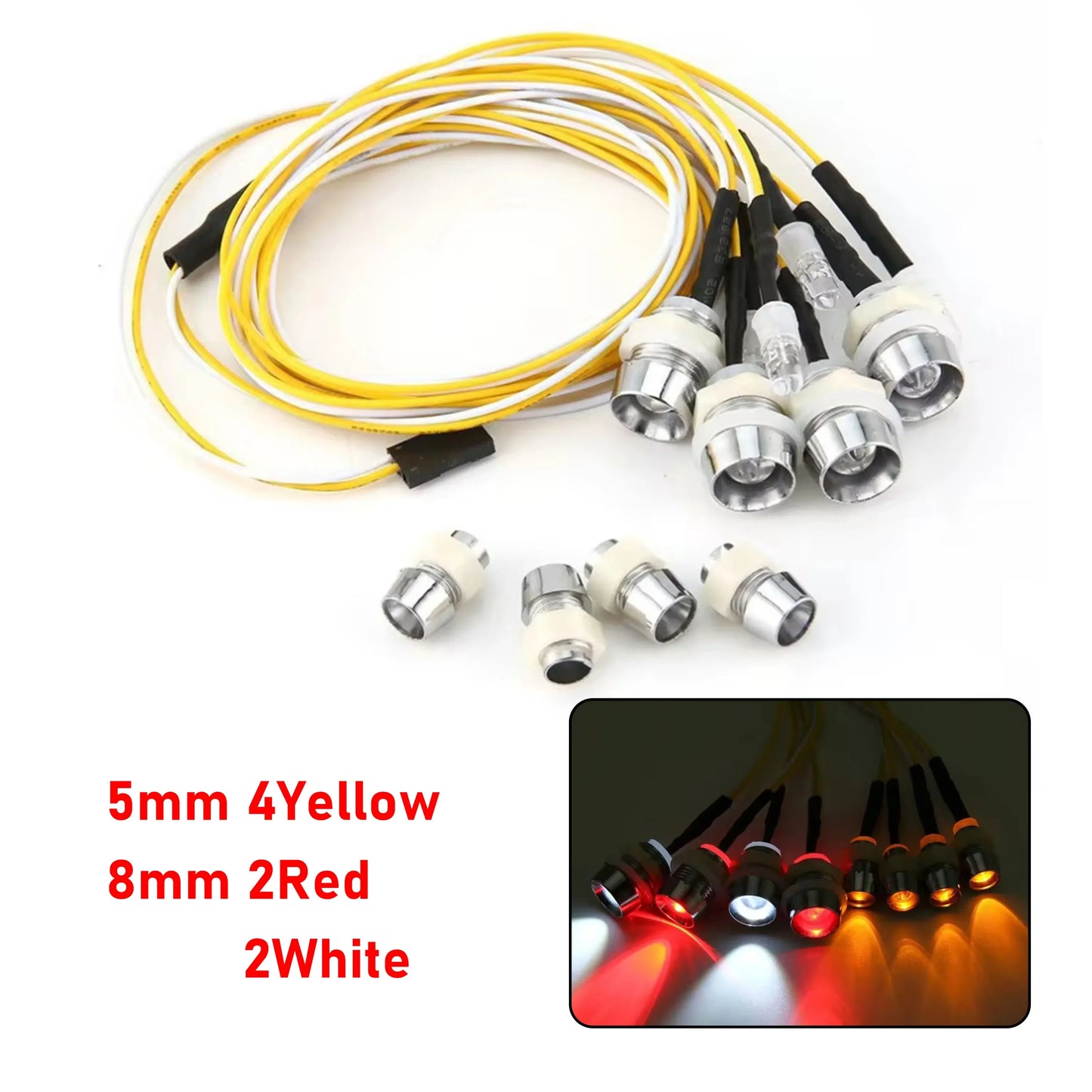 RC LED Light Kit Headlamps for 1/10 1/8