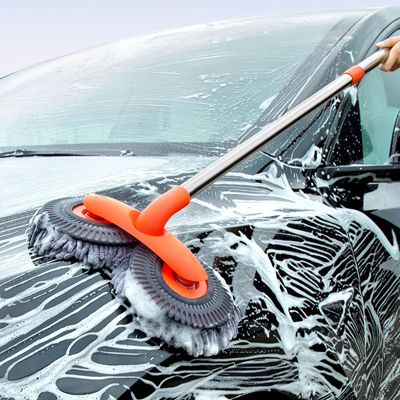 Rotating Three-Section Telescopic Car Wash Mop.Double Head Mop