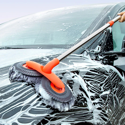 Rotating Three-Section Telescopic Car Wash Mop.Double Head Mop