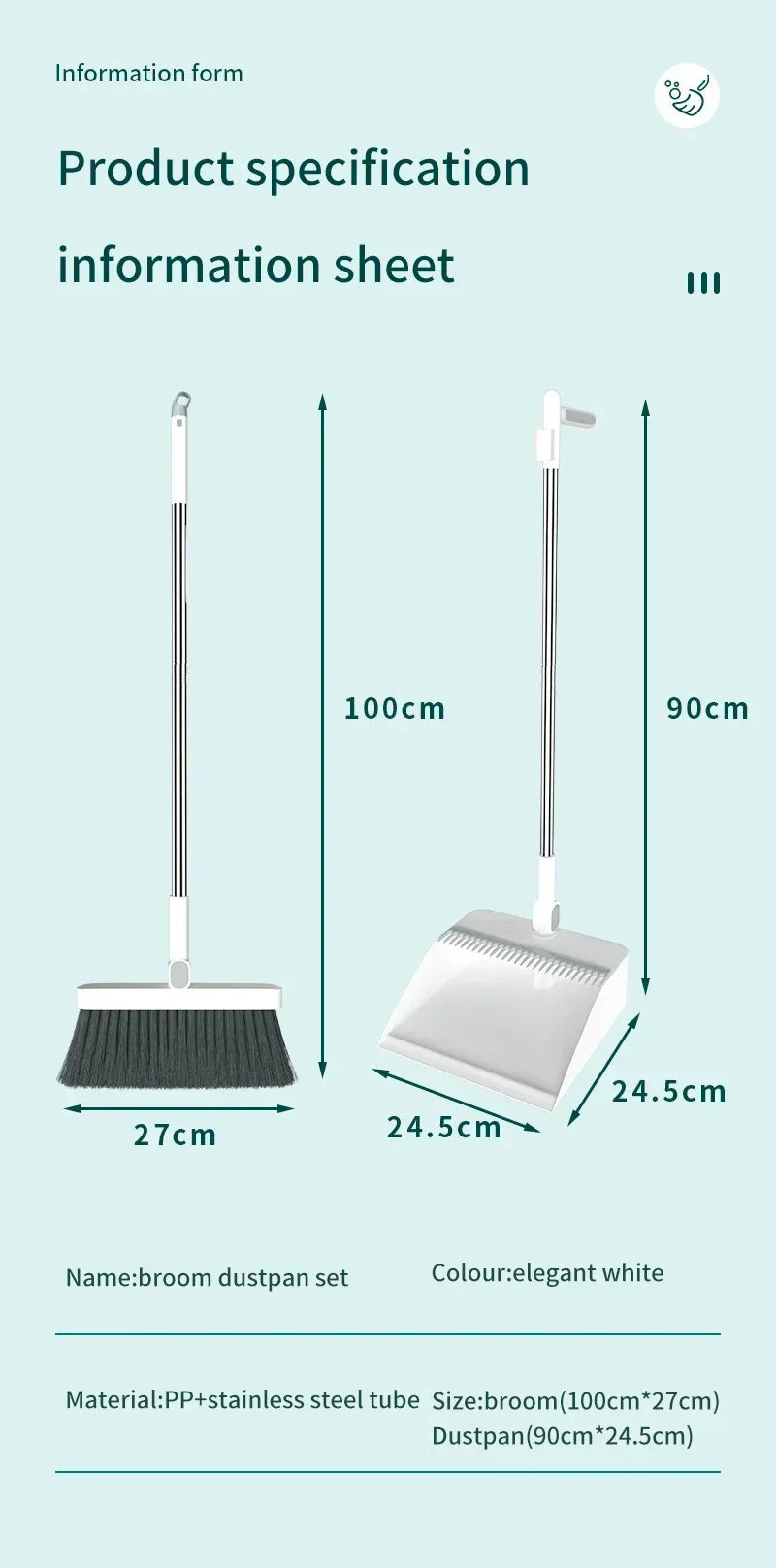 2PCS/Set Broom and Scoop Set Folding Dustpan High-end