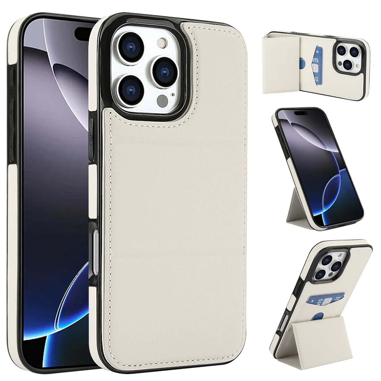 PU+TPU Leather Wallet Magnet Card Holder Phone Case