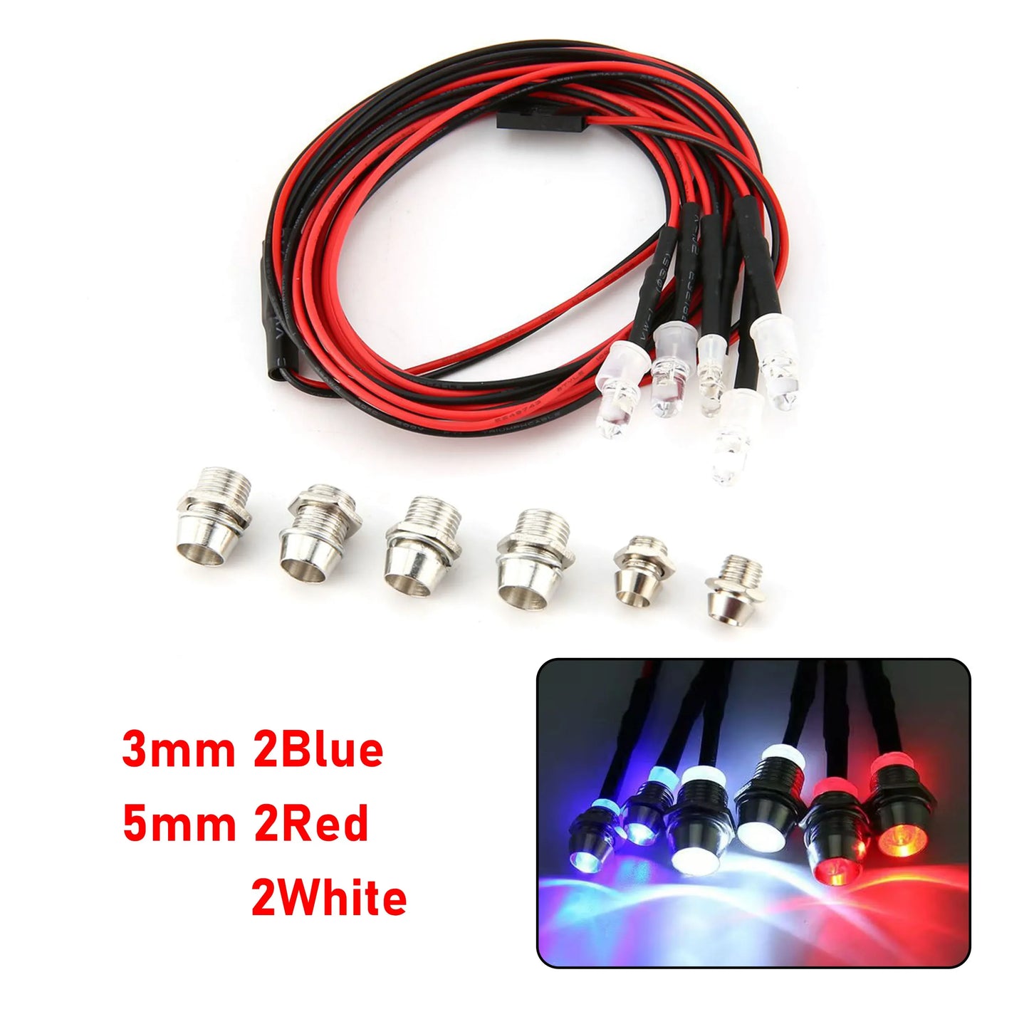 RC LED Light Kit Headlamps for 1/10 1/8
