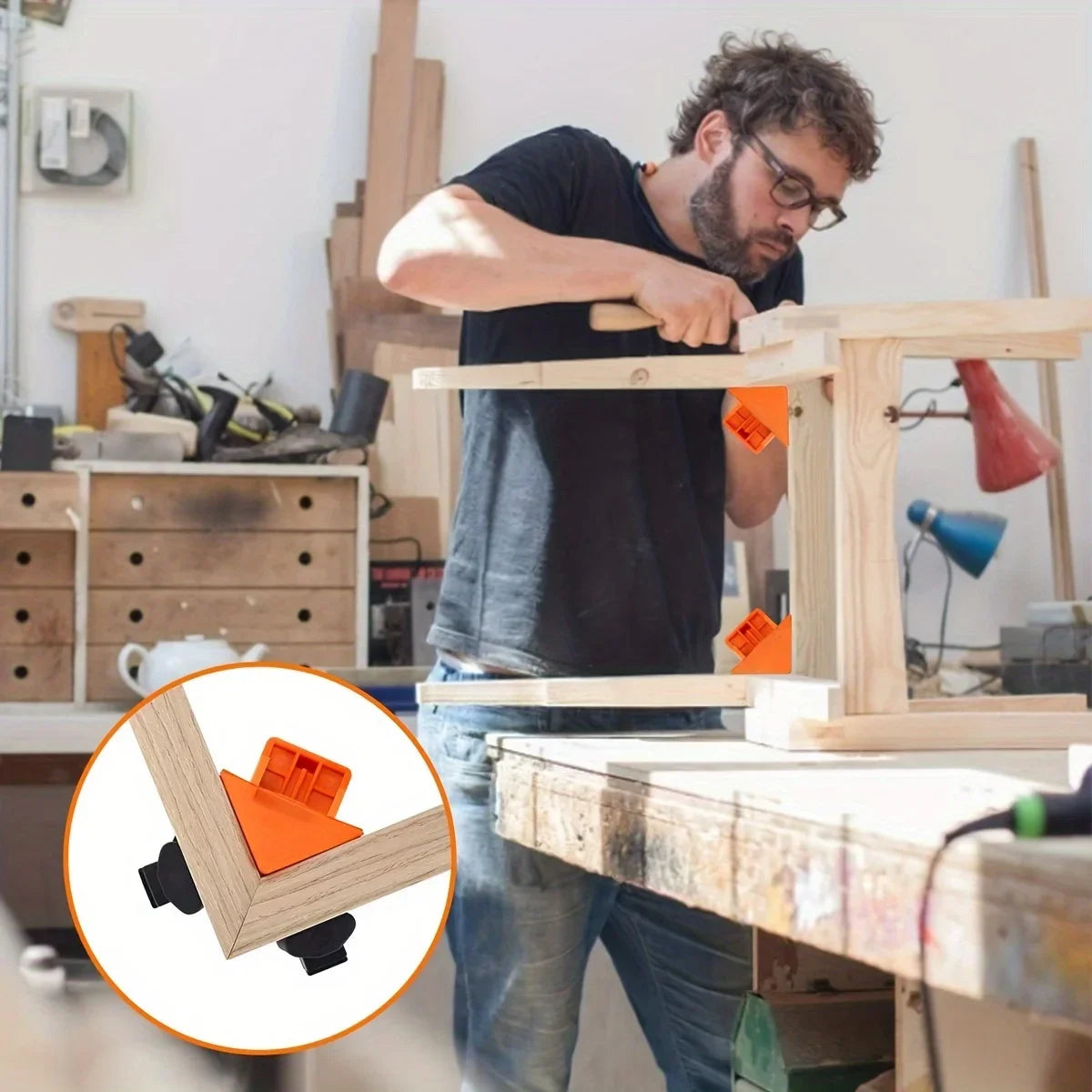 1/4 pcs 90 Degree Corner Clamps For Woodworking,