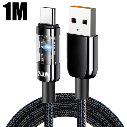 240W 10A Quick Charging USB C Cable Nylon
