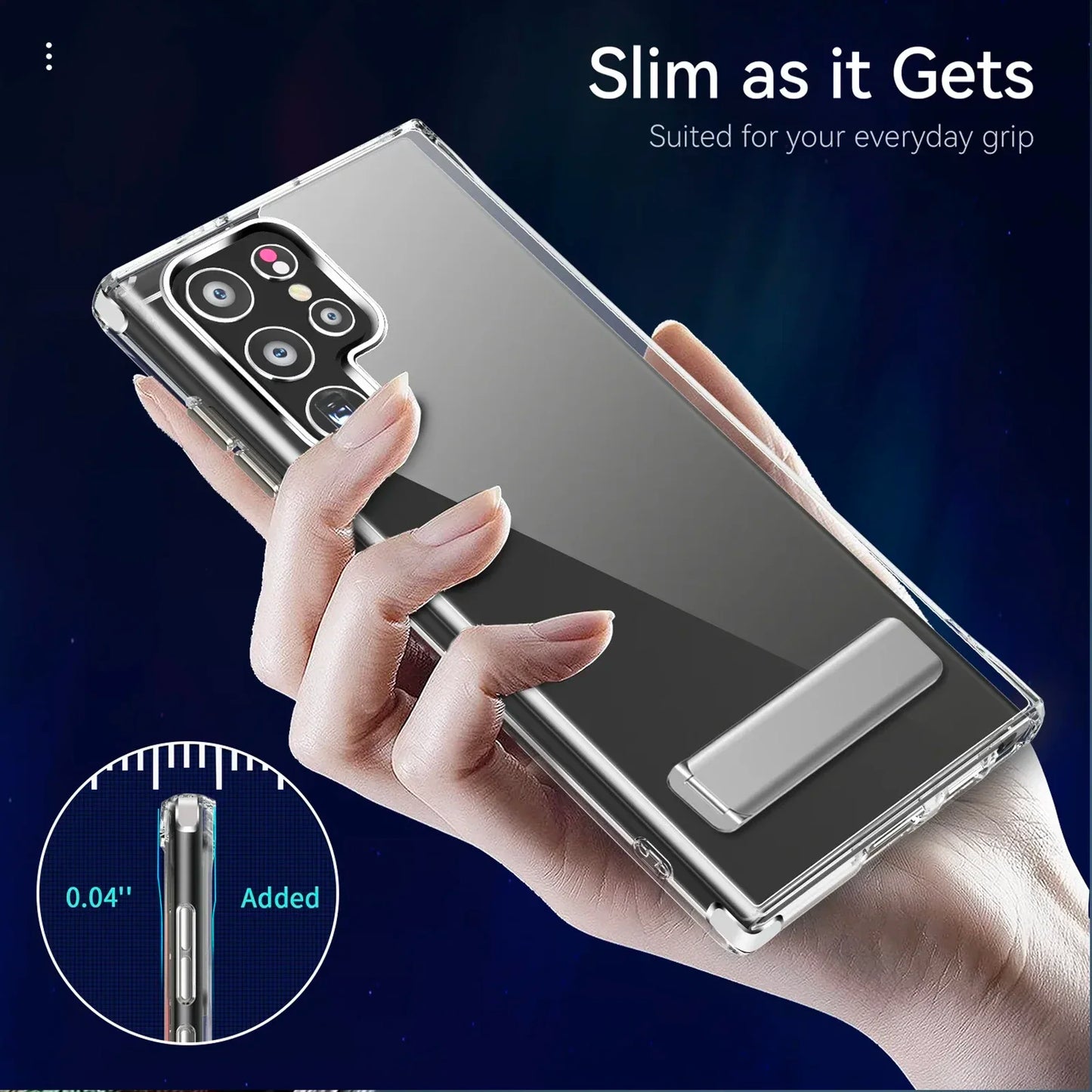 UYUXIO Kickstand Clear Mobile Phone Case for Samsung