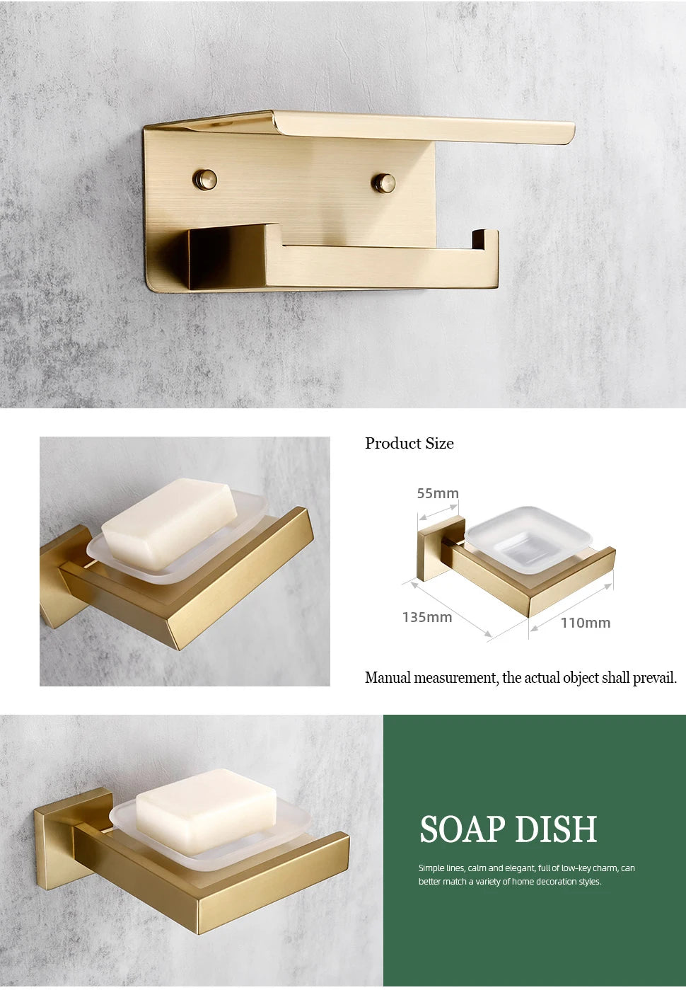 Matte Gold Towel Rack 304 stainless steel Towel
