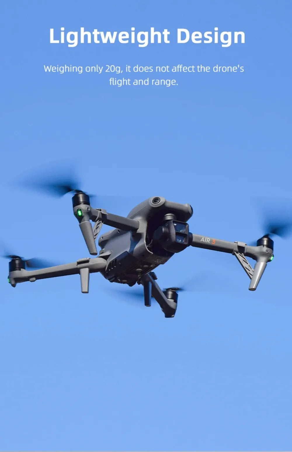 Lightweight Landing Gear for DJI Air 3 Increase