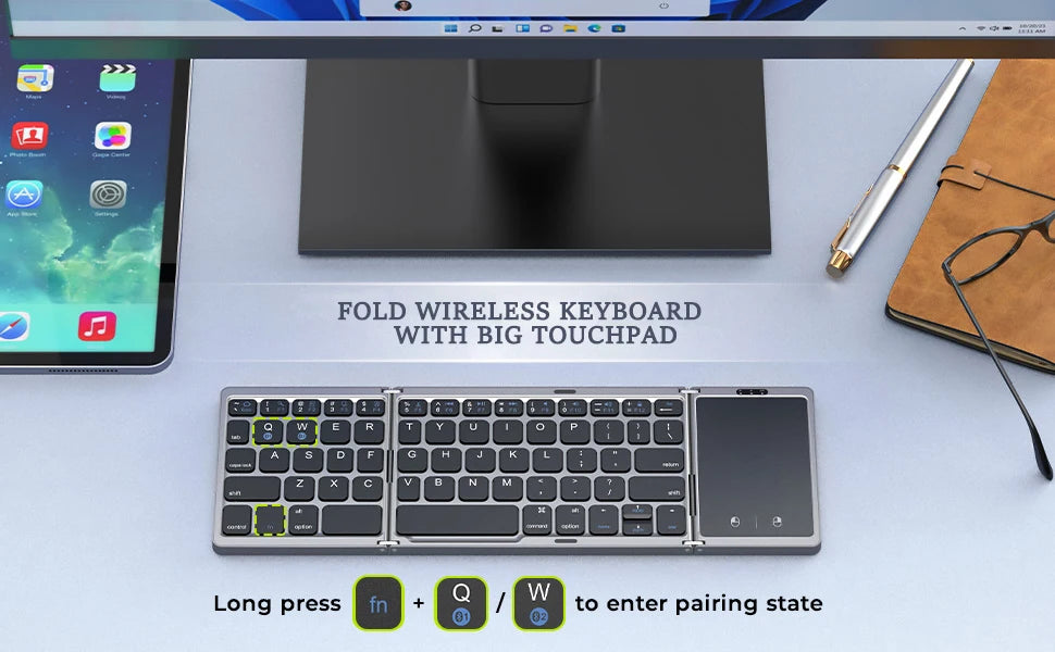 Seenda Foldable Wireless Bluetooth Keyboard Rechargeable Folding Portable