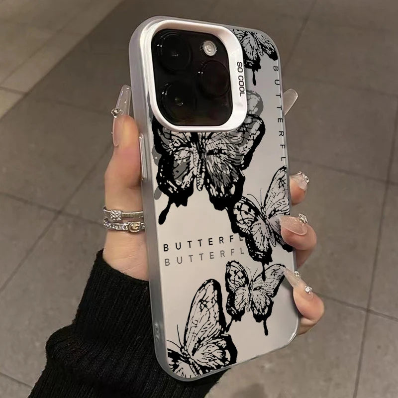 Retro Black Butterfly Phone Case For Iphone 16