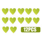 12pcs Heart Shape Reflective Car Stickers Night Warning