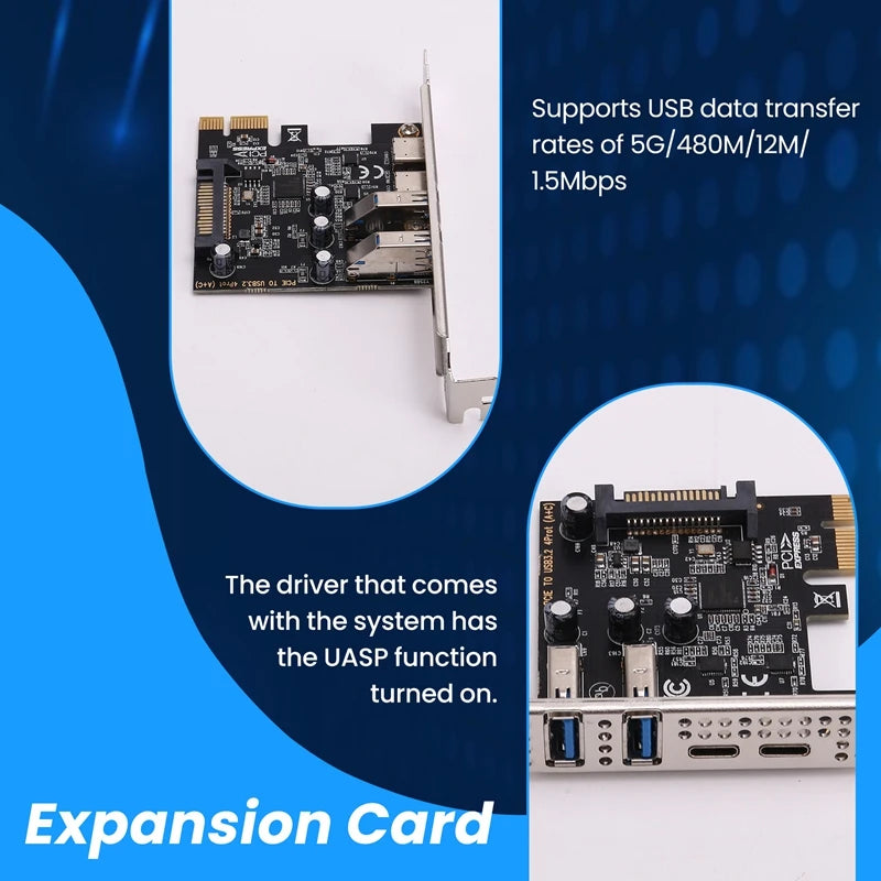 PCI Expansion Card 4-Ports (Type-C+A) USB 3.2 Expansion