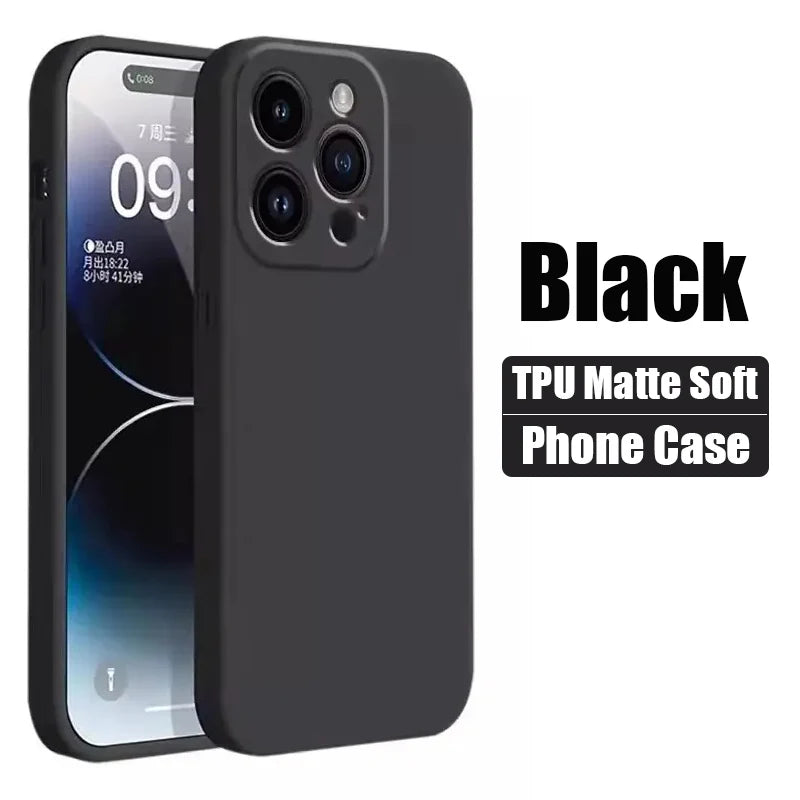 Luxury Black Silicone Matte Phone Case For iPhone