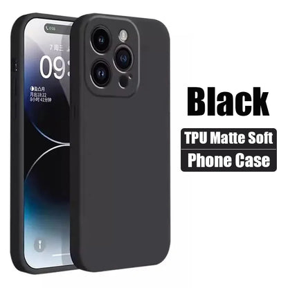 Luxury Black Silicone Matte Phone Case For iPhone
