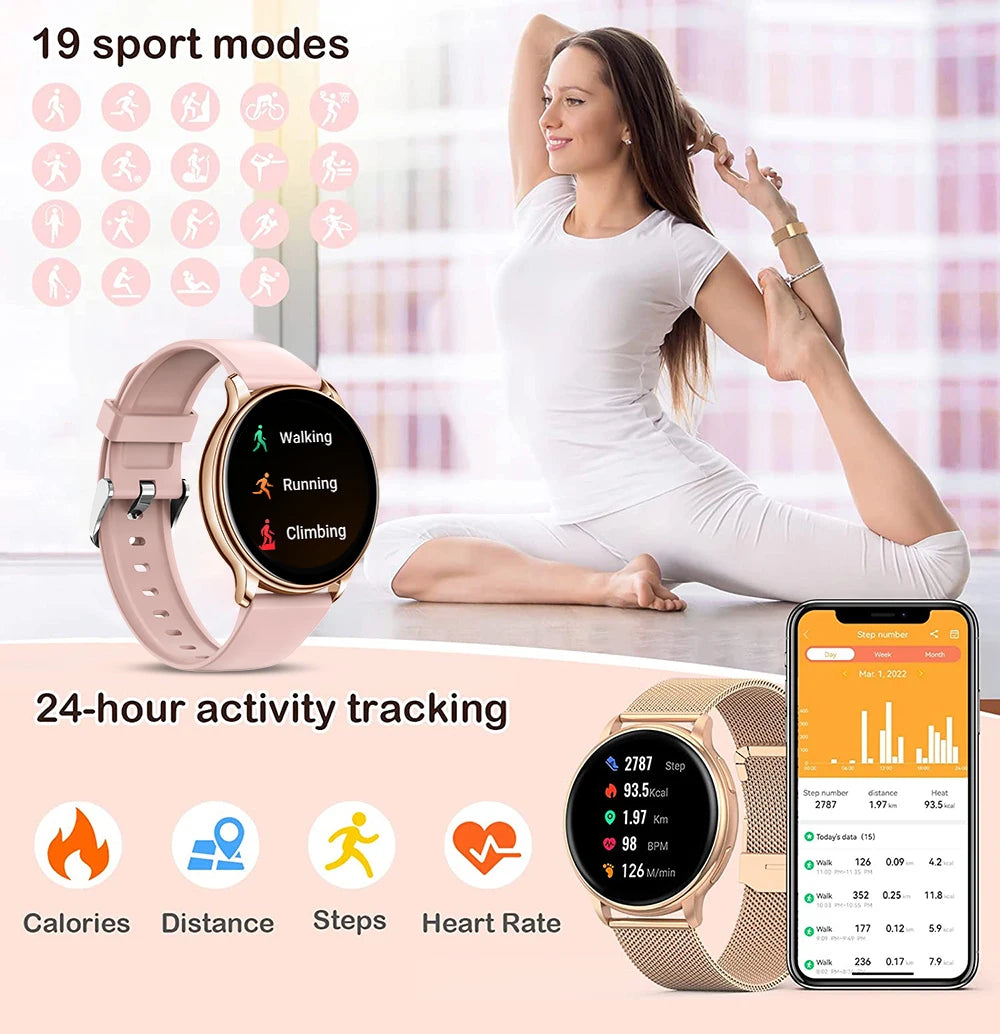 MEVADEN Bluetooth Call Smart Watch Women Custom Dial