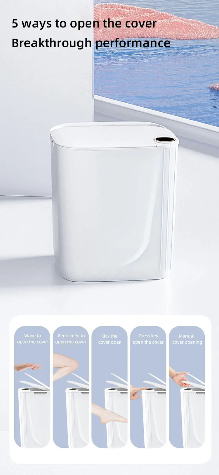 20L Smart Sensor Trash Can With Display Type-C