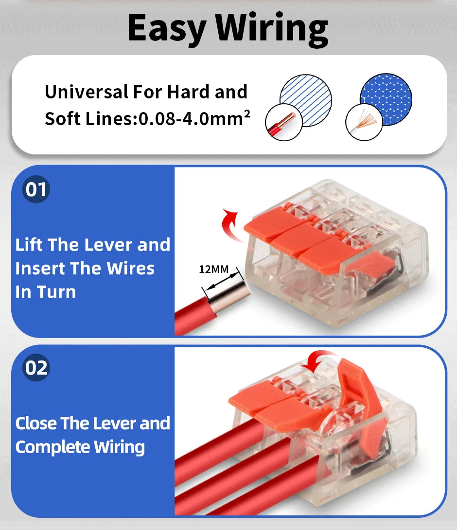 GTRIC Wire Quick Connectors 10PCS 30PCS 2/3/4/5 Ports