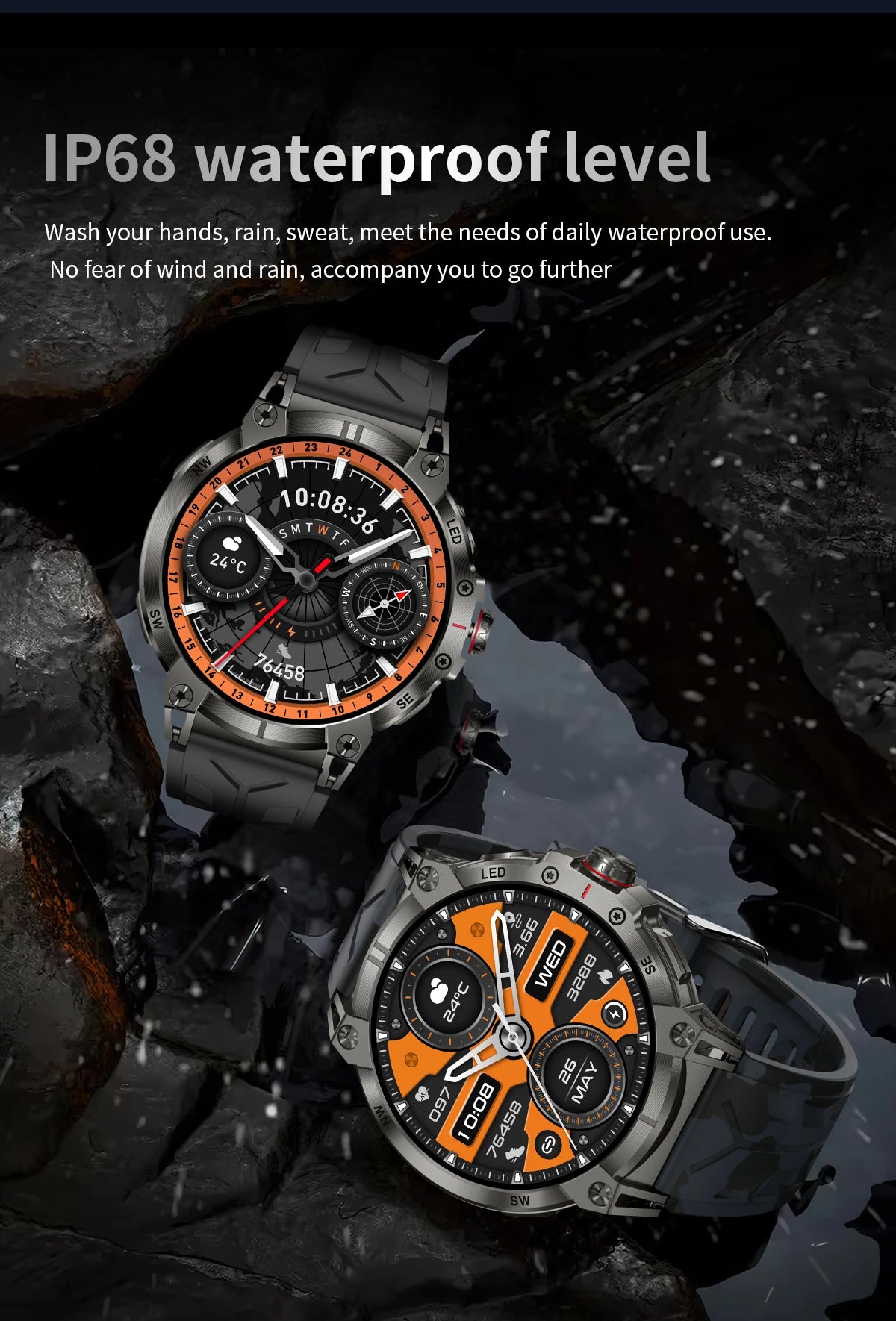 LIGE 760mAh Large Battery Outdoor Smart Watch Men