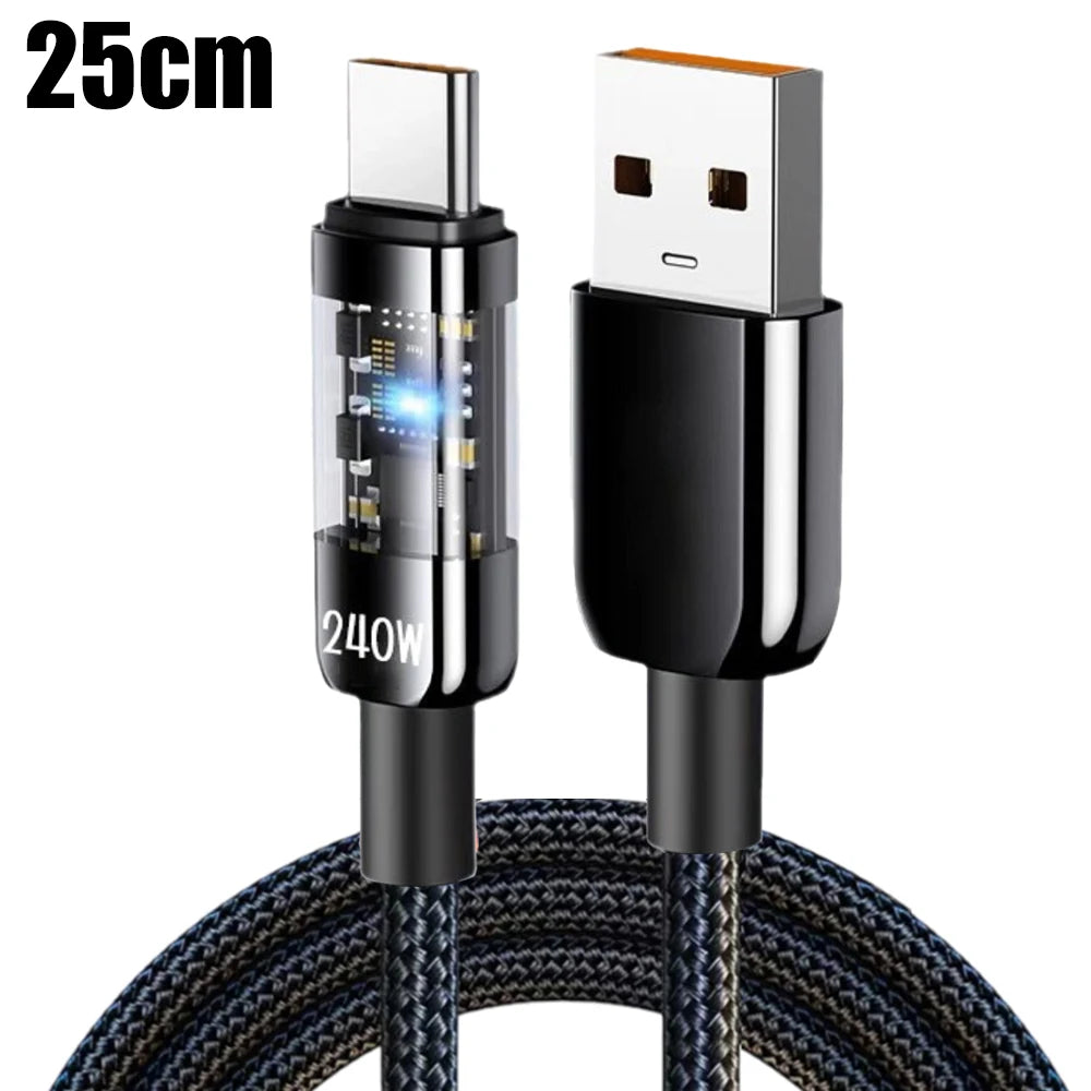 240W 10A Quick Charging USB C Cable Nylon