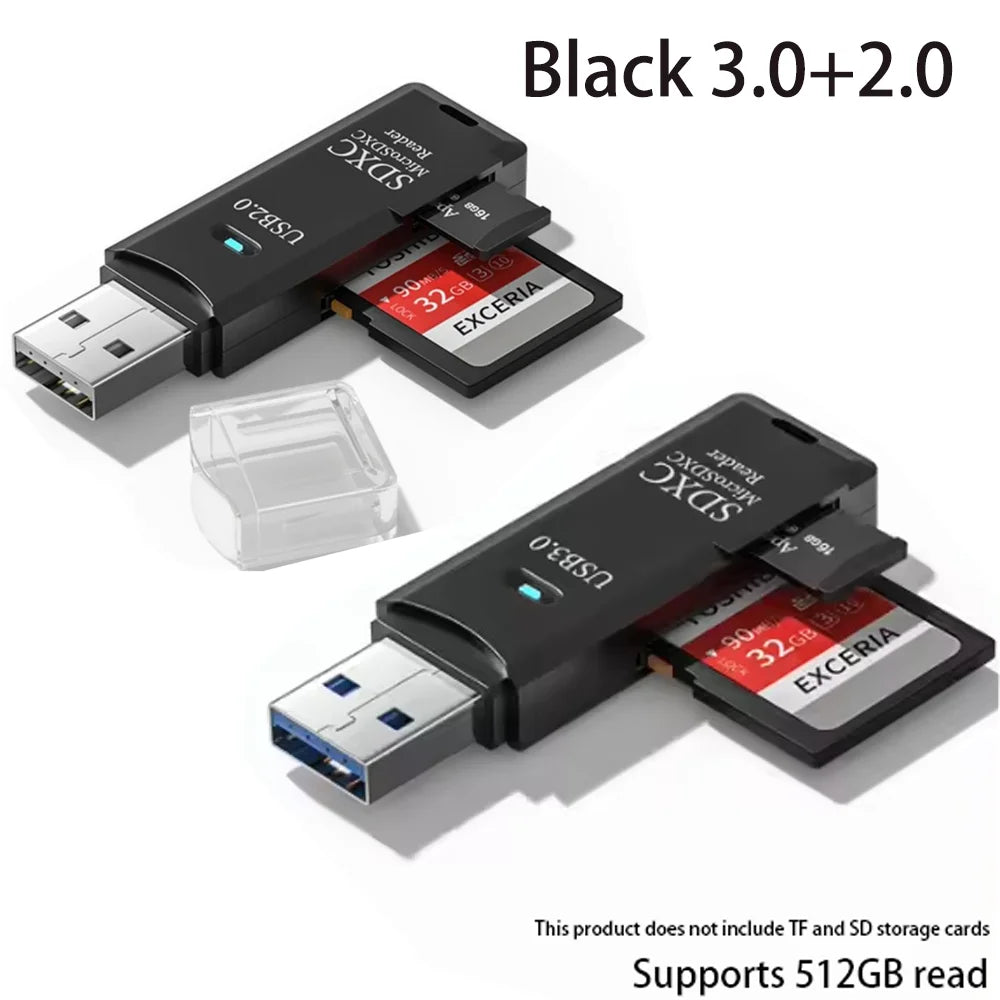 2-in-1 Multi Functional  USB 3.0 Card ReaderMicro