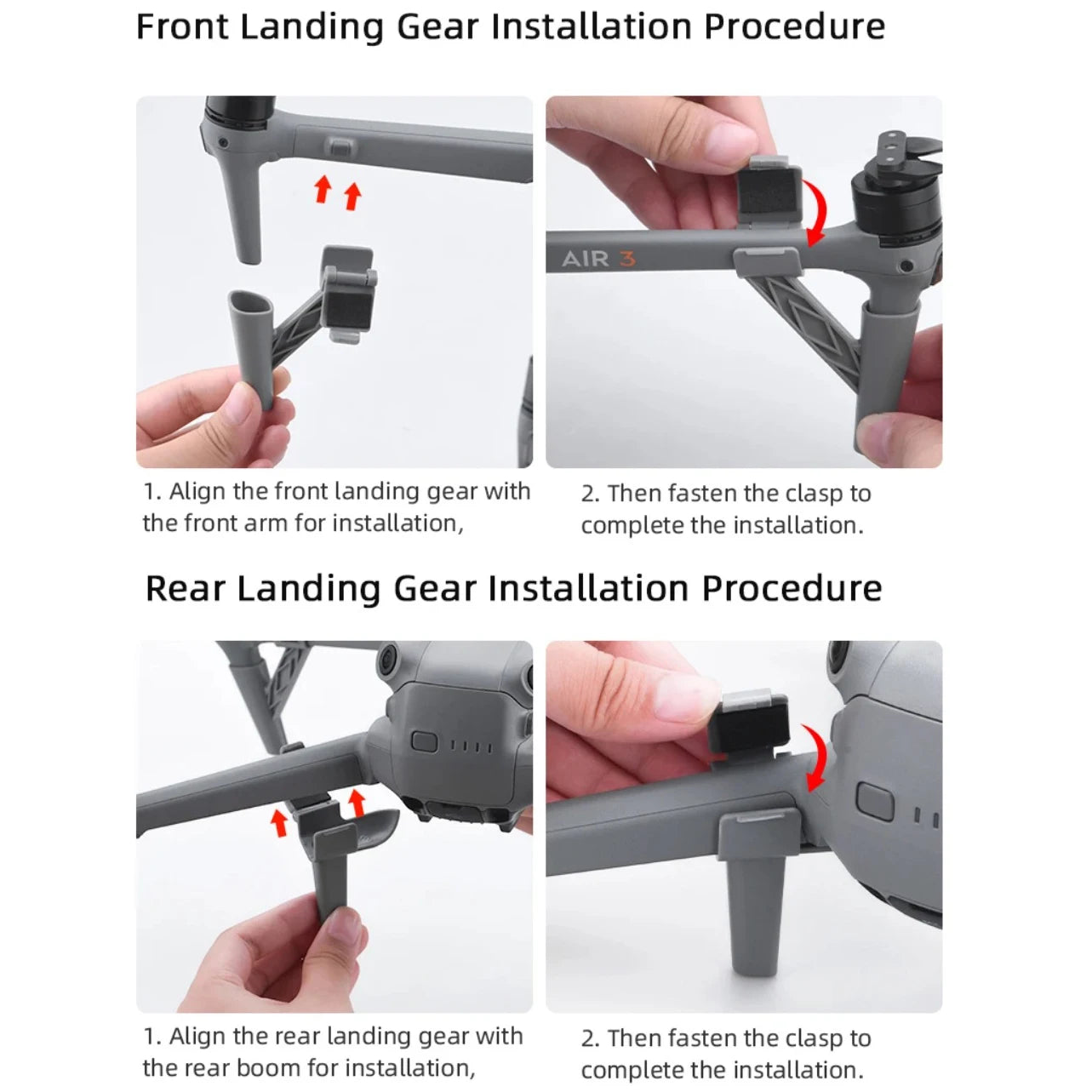 Lightweight Landing Gear for DJI Air 3 Increase