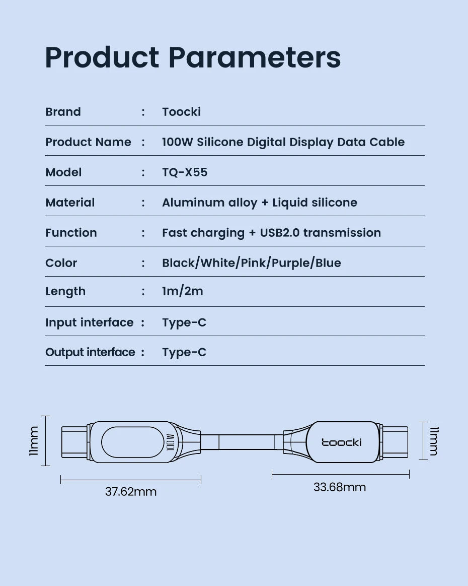 Toocki 100W Type C to Type C Cable