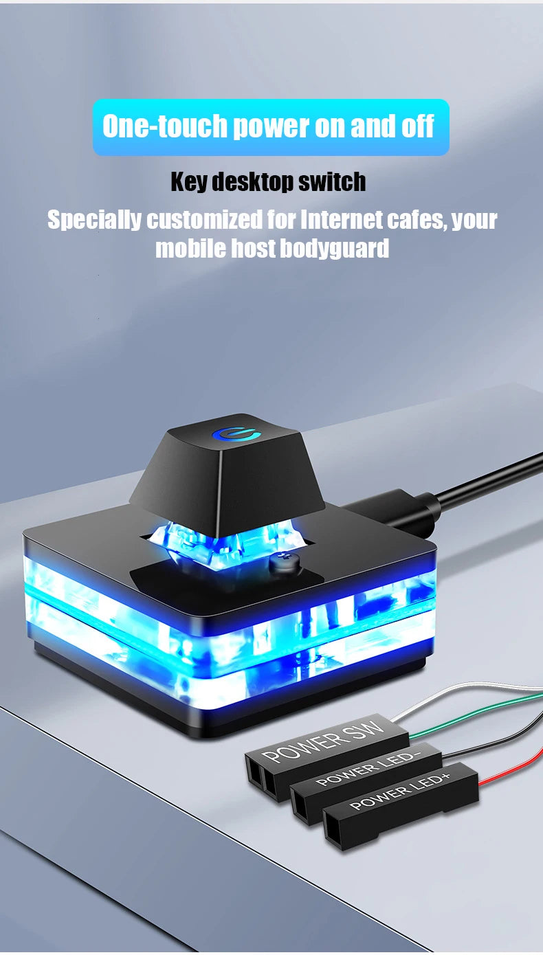 1.8M Desktop Computer Power Switch with LED Lights