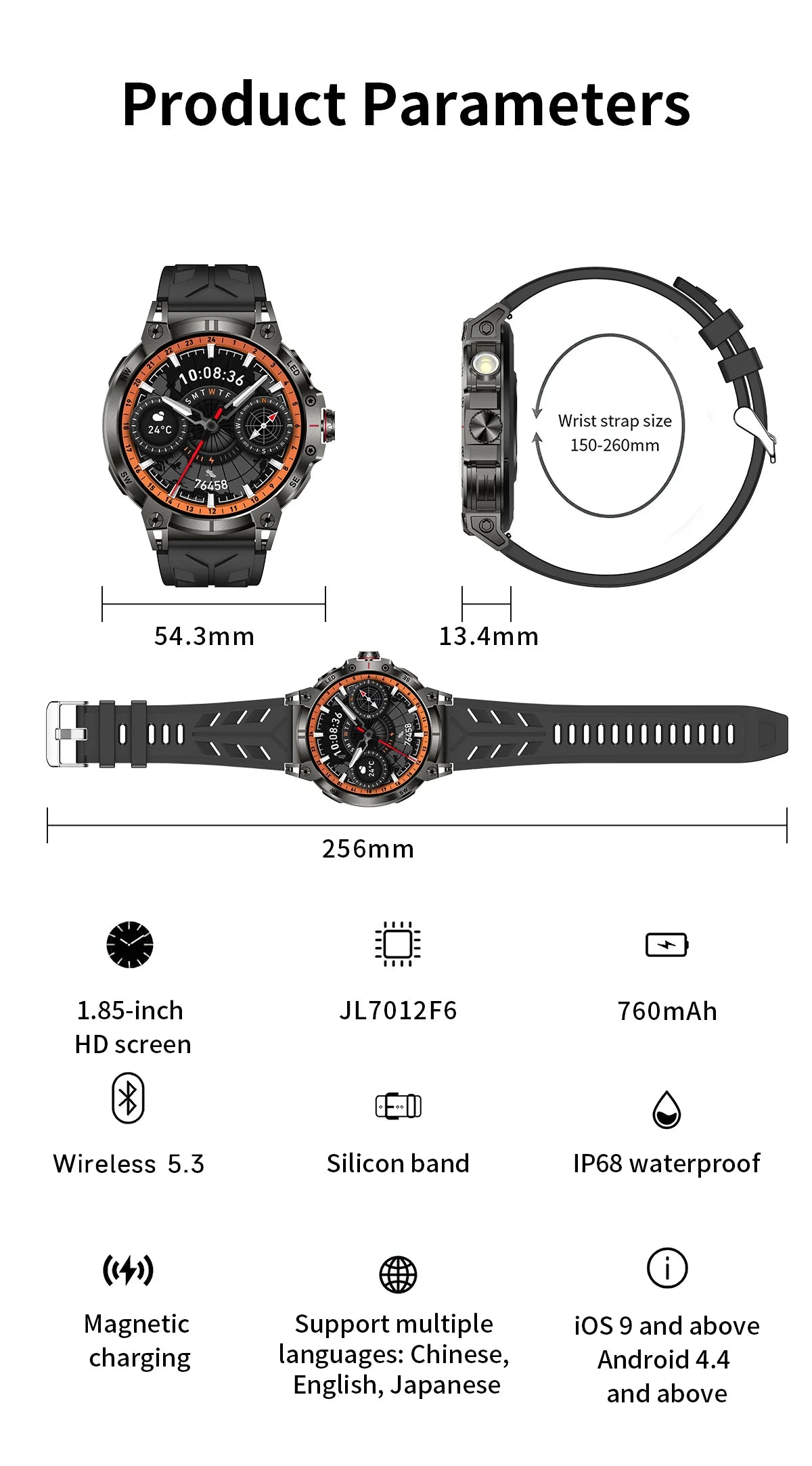 LIGE 760mAh Large Battery Outdoor Smart Watch Men