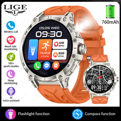LIGE 760mAh Large Battery Outdoor Smart Watch Men