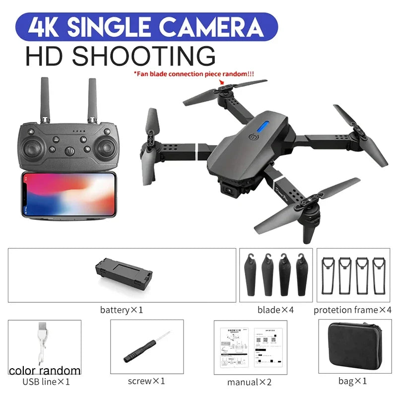 New E88Pro RC Drone 4K Professinal With 1080P