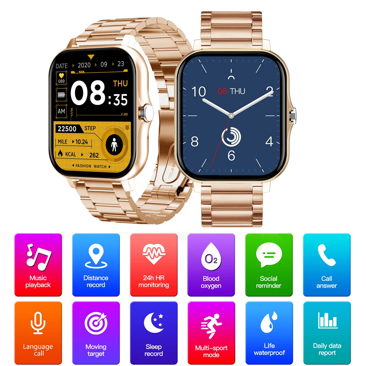 1.83'' Waterproof Smart Watch with Message Answer Call