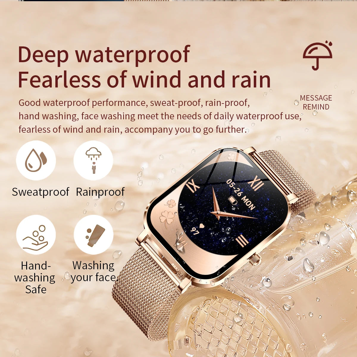 2025 New Smart Watch Women Waterproof Bluetooth Call