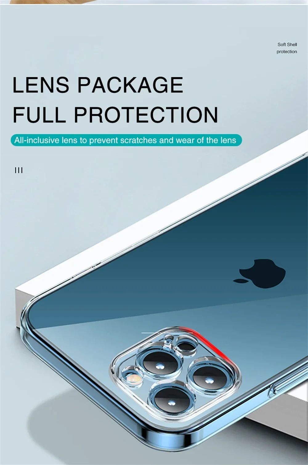 2 PCS Soft Transparent Back Cover for IPhone