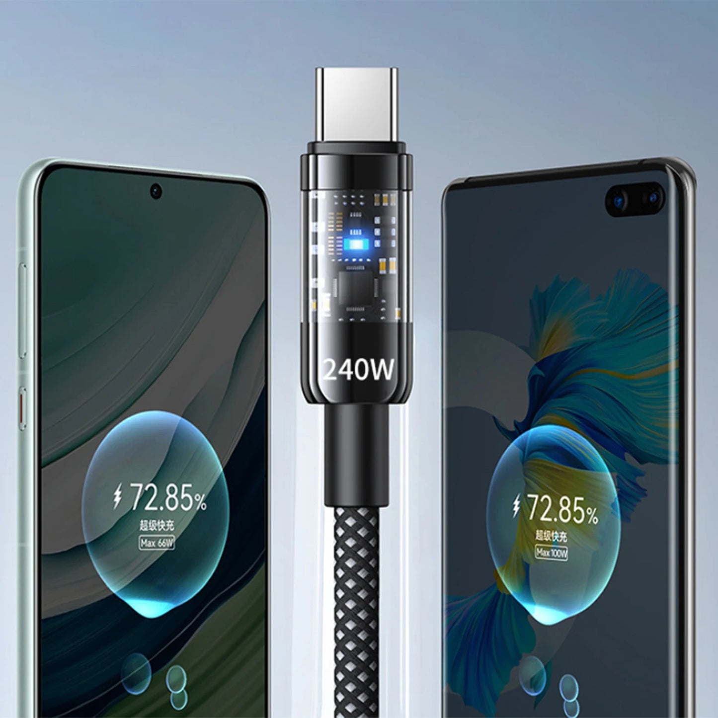 240W 10A Quick Charging USB C Cable Nylon
