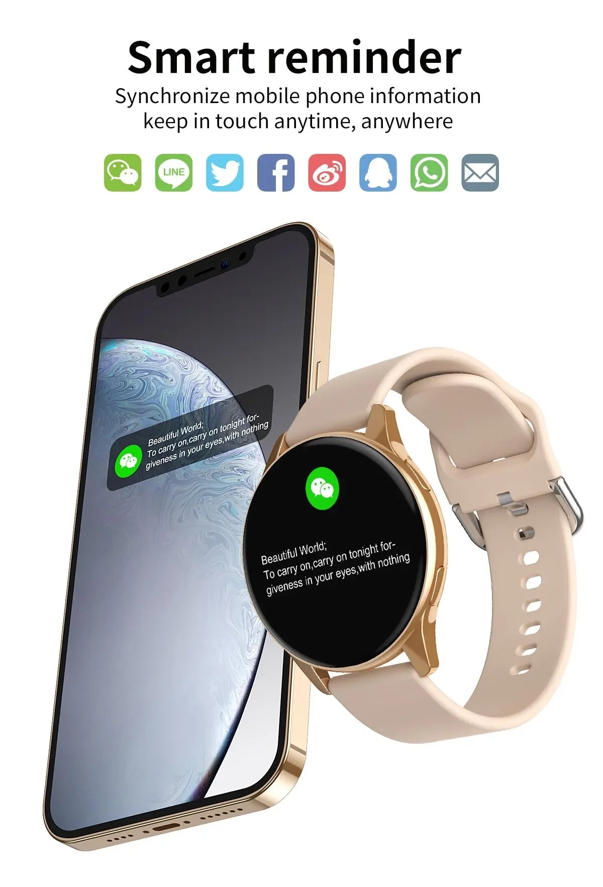 New Women Bluetooth Call Smart Watch HeartRate Blood