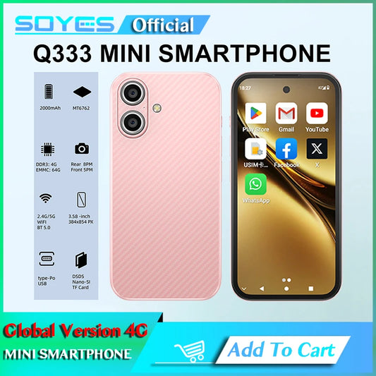 SOYES Q333 MTK6762 8-Core 3.58‘’ Mini Smartphone 4GB